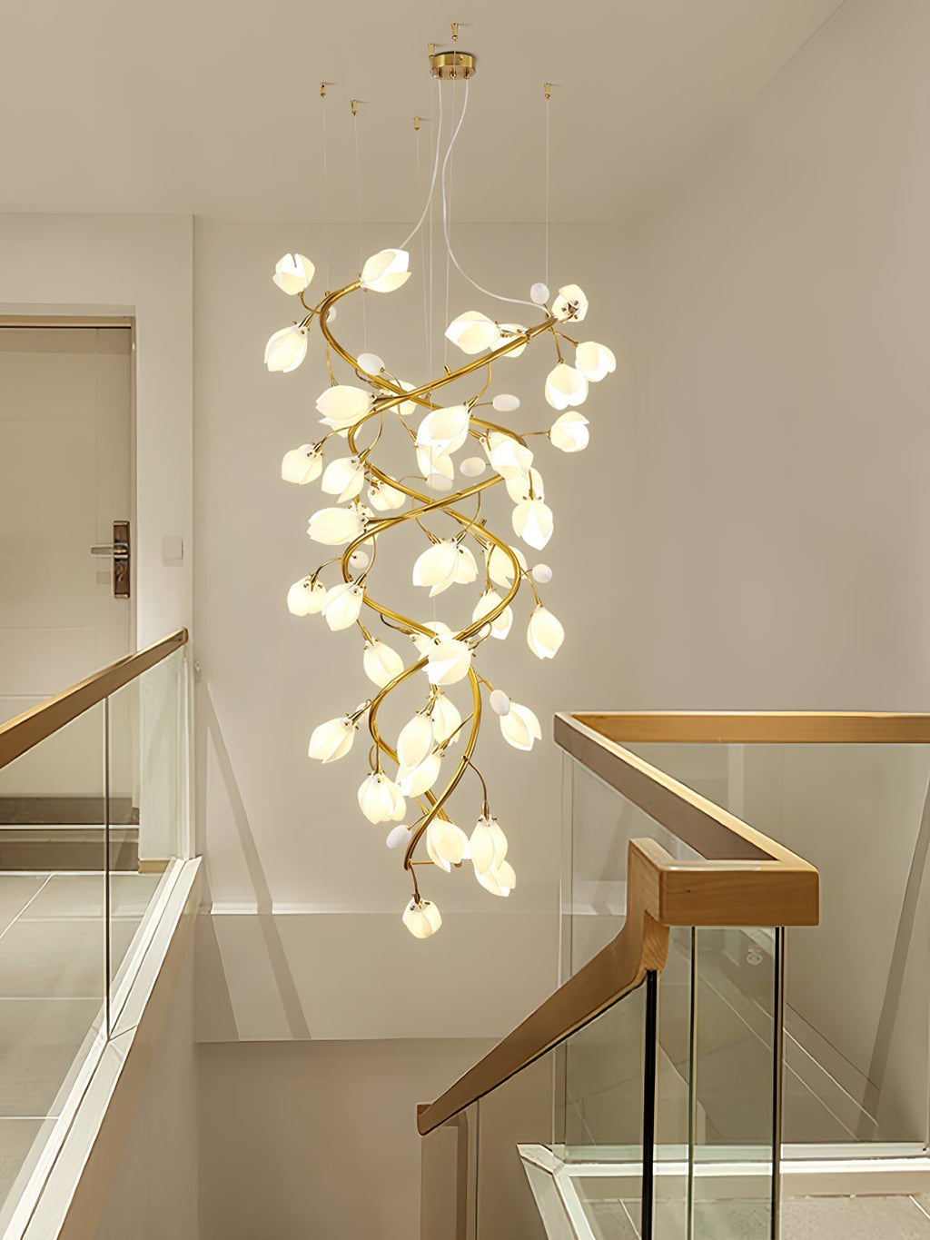 Evene Chandelier Spirale Céramique Laiton - Neutralighting