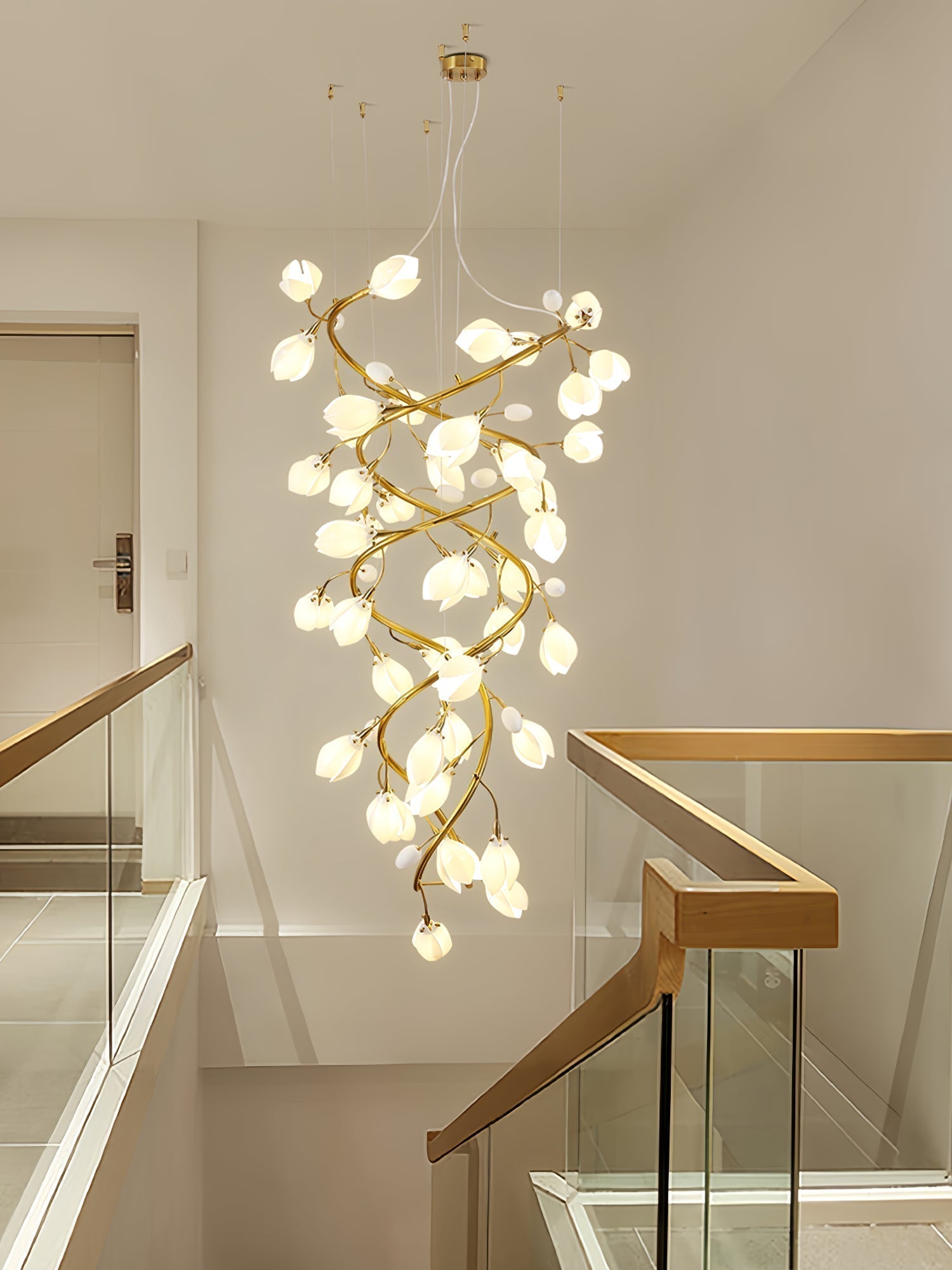 Evene Chandelier Spirale Céramique Laiton - Neutralighting