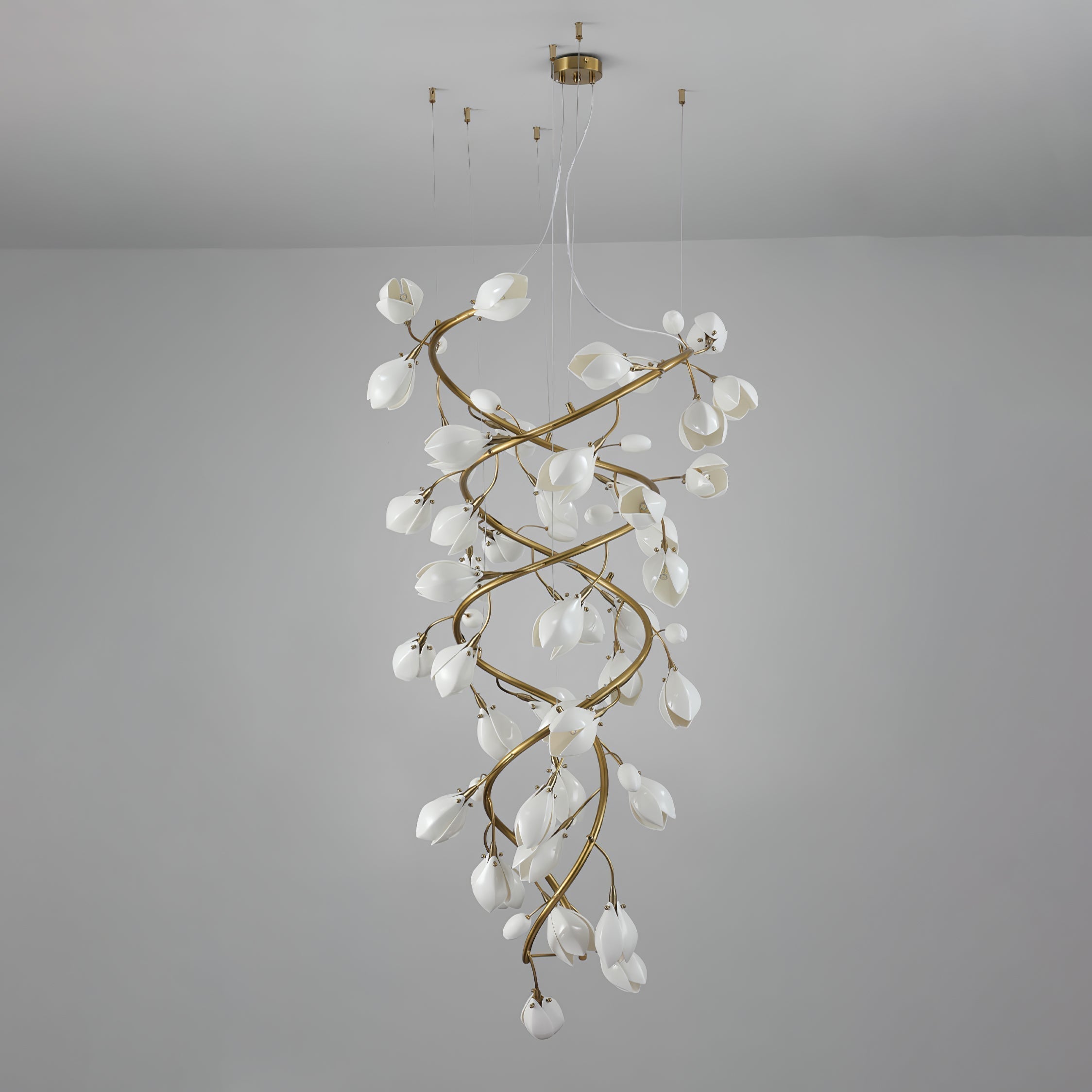 Evene Chandelier Spirale Céramique Laiton - Neutralighting