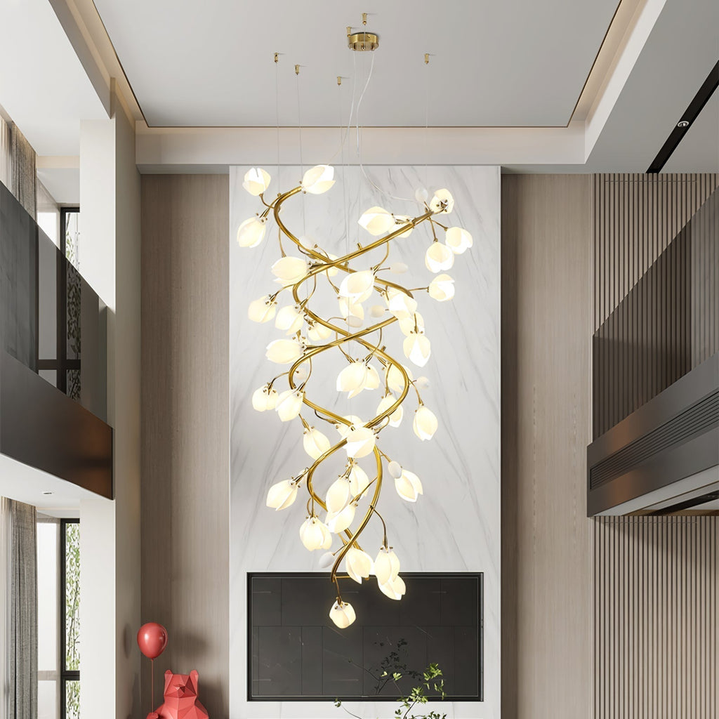 Evene Chandelier Spirale Céramique Laiton - Neutralighting