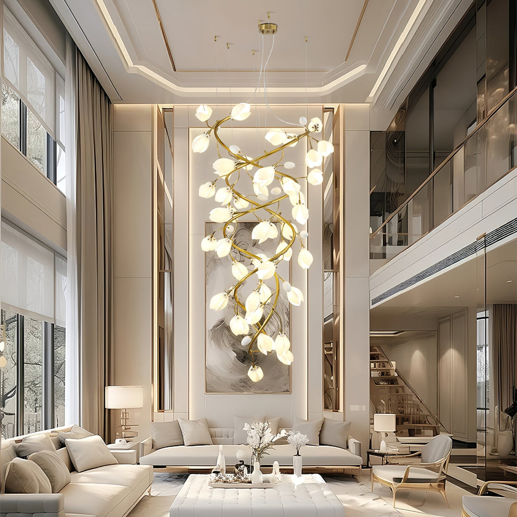 Evene Chandelier Spirale Céramique Laiton - Neutralighting