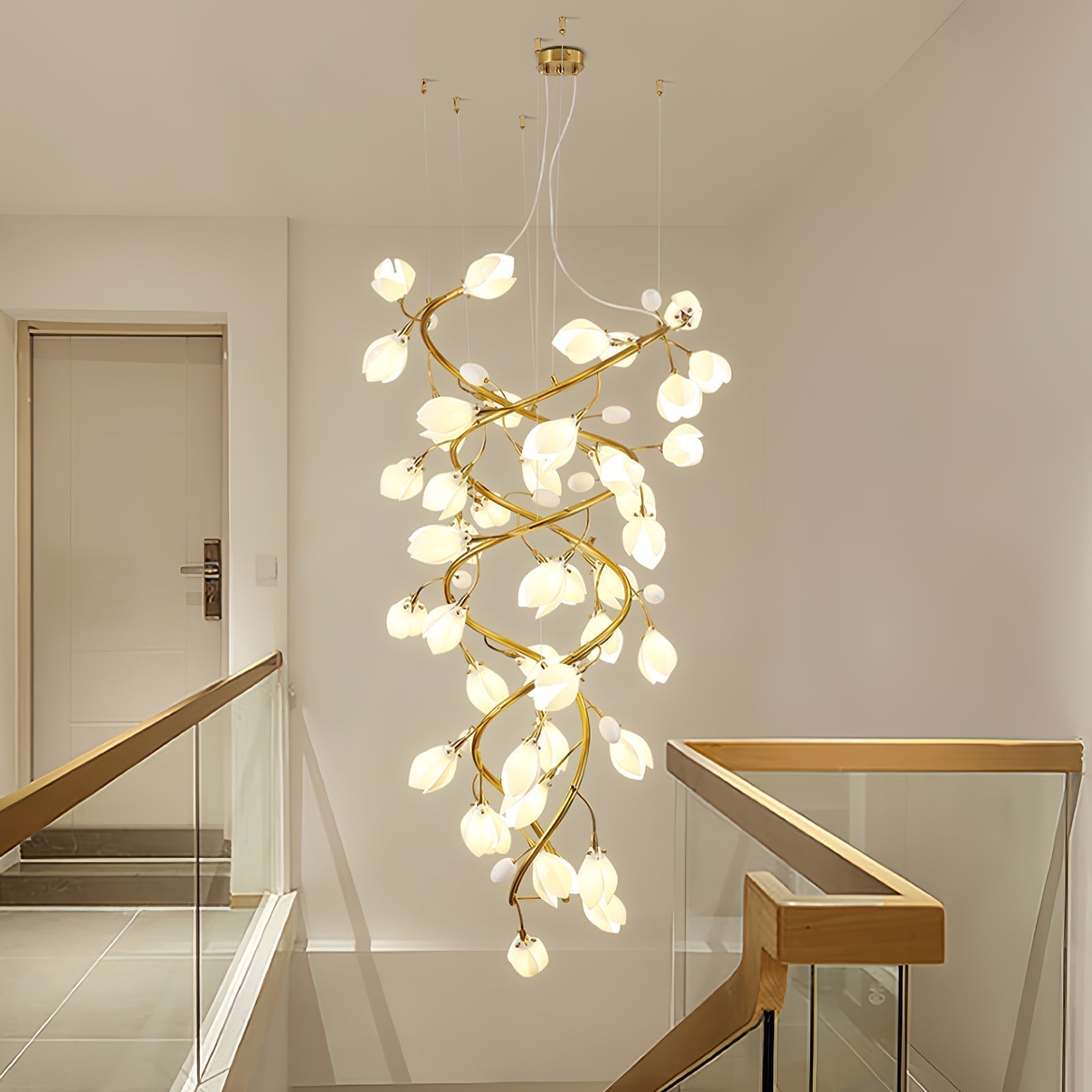 Evene Chandelier Spirale Céramique Laiton - Neutralighting