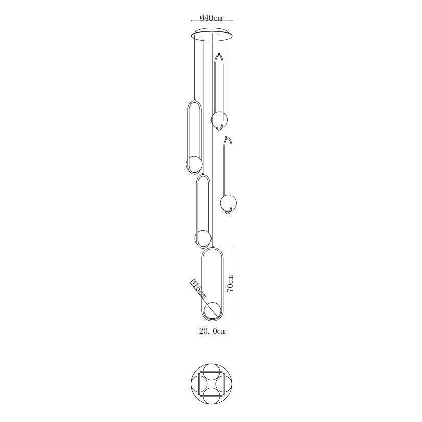 Lylorarae Chandelier Moderne Minimaliste en Verre Combiné - Neutralighting