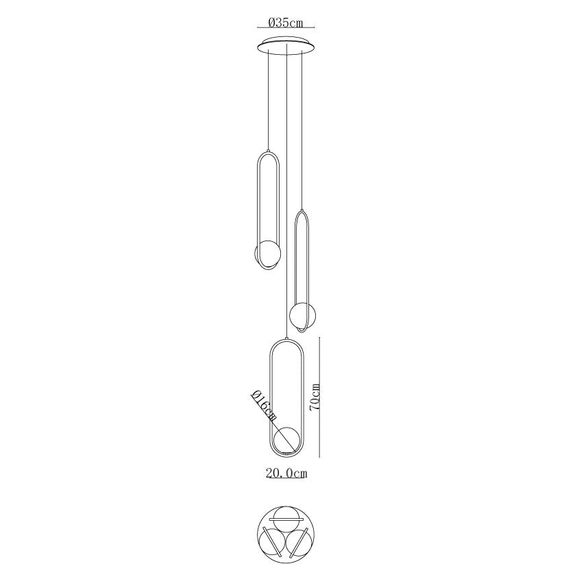 Lylorarae Chandelier Moderne Minimaliste en Verre Combiné - Neutralighting