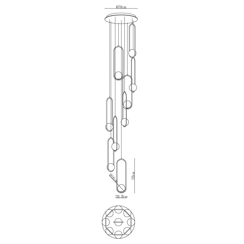 Lylorarae Chandelier Moderne Minimaliste en Verre Combiné - Neutralighting