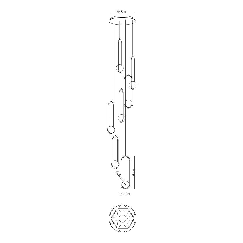 Lylorarae Chandelier Moderne Minimaliste en Verre Combiné - Neutralighting