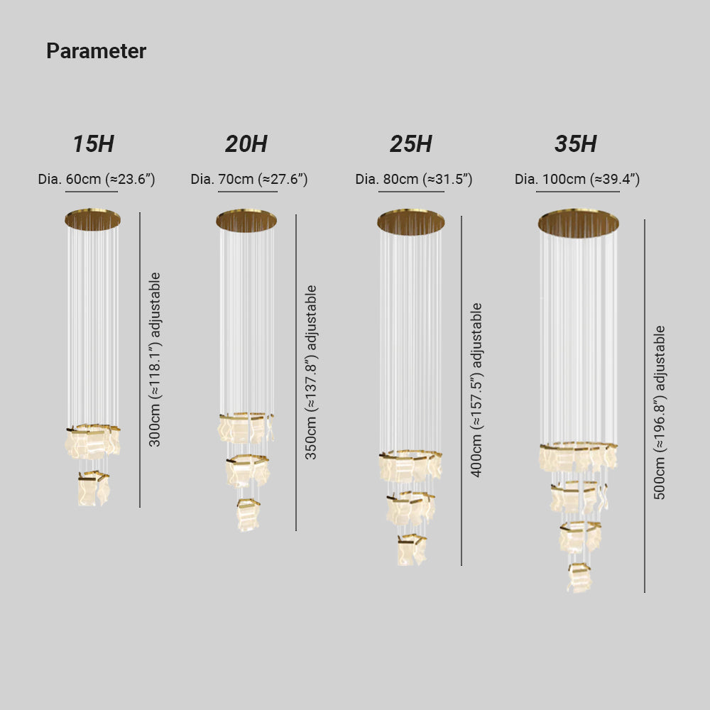 Kristy Moderne Or LED Lustre Métal Acrylique Chambre/Salon - Neutralighting