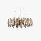 Kristy Design LED Lustre Verre/Métal Cristaux Dorés Salon/Chambre à Coucher - Neutralighting
