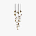 Kristy Luminaire Or Suspension Verre/Métal Pierres Chambre/Salon - Neutralighting