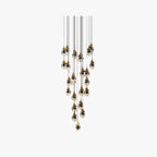 Kristy Luminaire Or Suspension Verre/Métal Pierres Chambre/Salon - Neutralighting