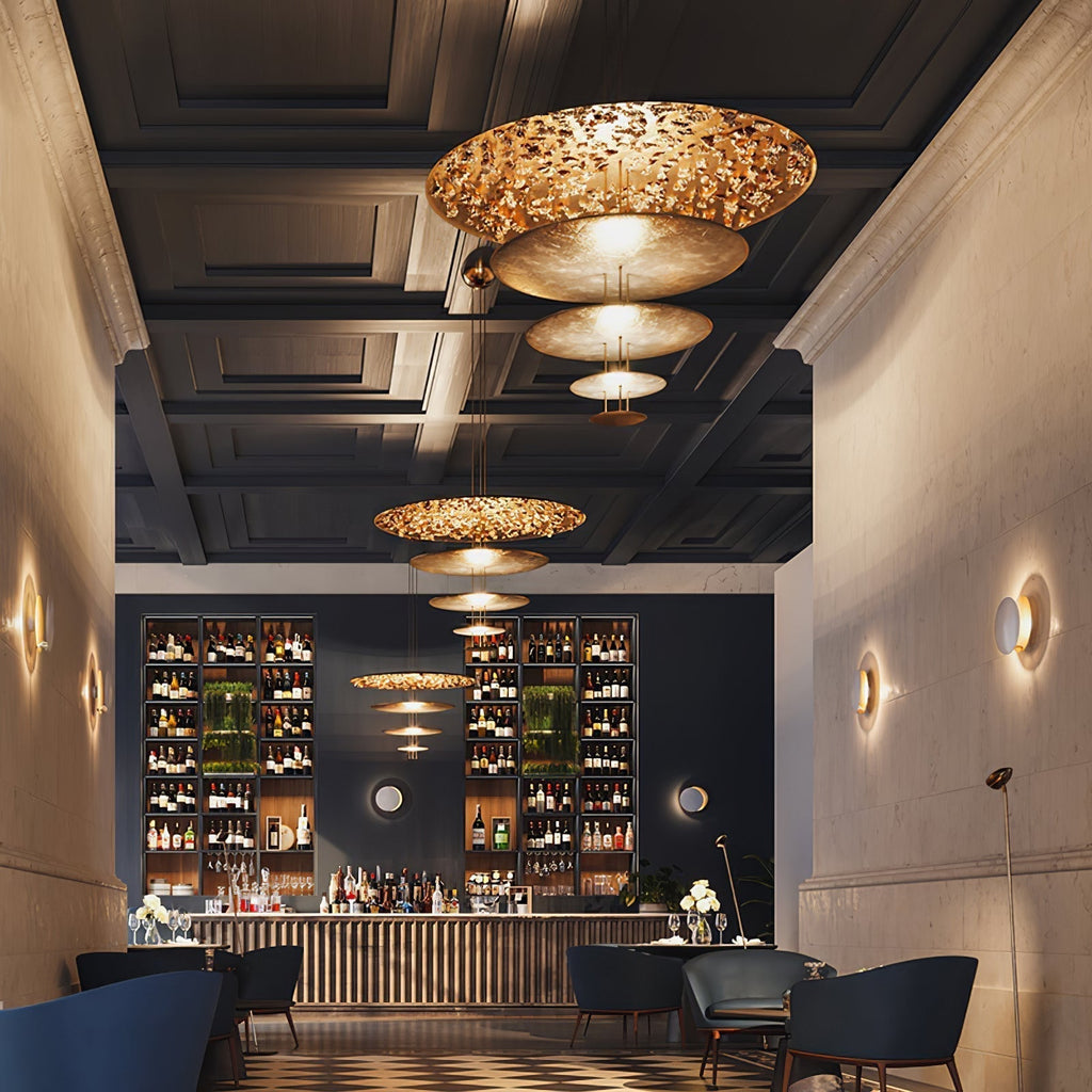 Zathaara Suspension Feuilles d’Or Étagées - Neutralighting