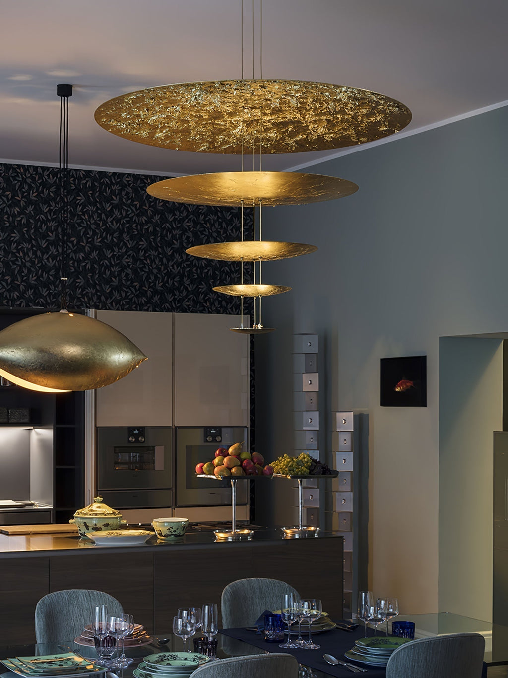 Zathaara Suspension Feuilles d’Or Étagées - Neutralighting