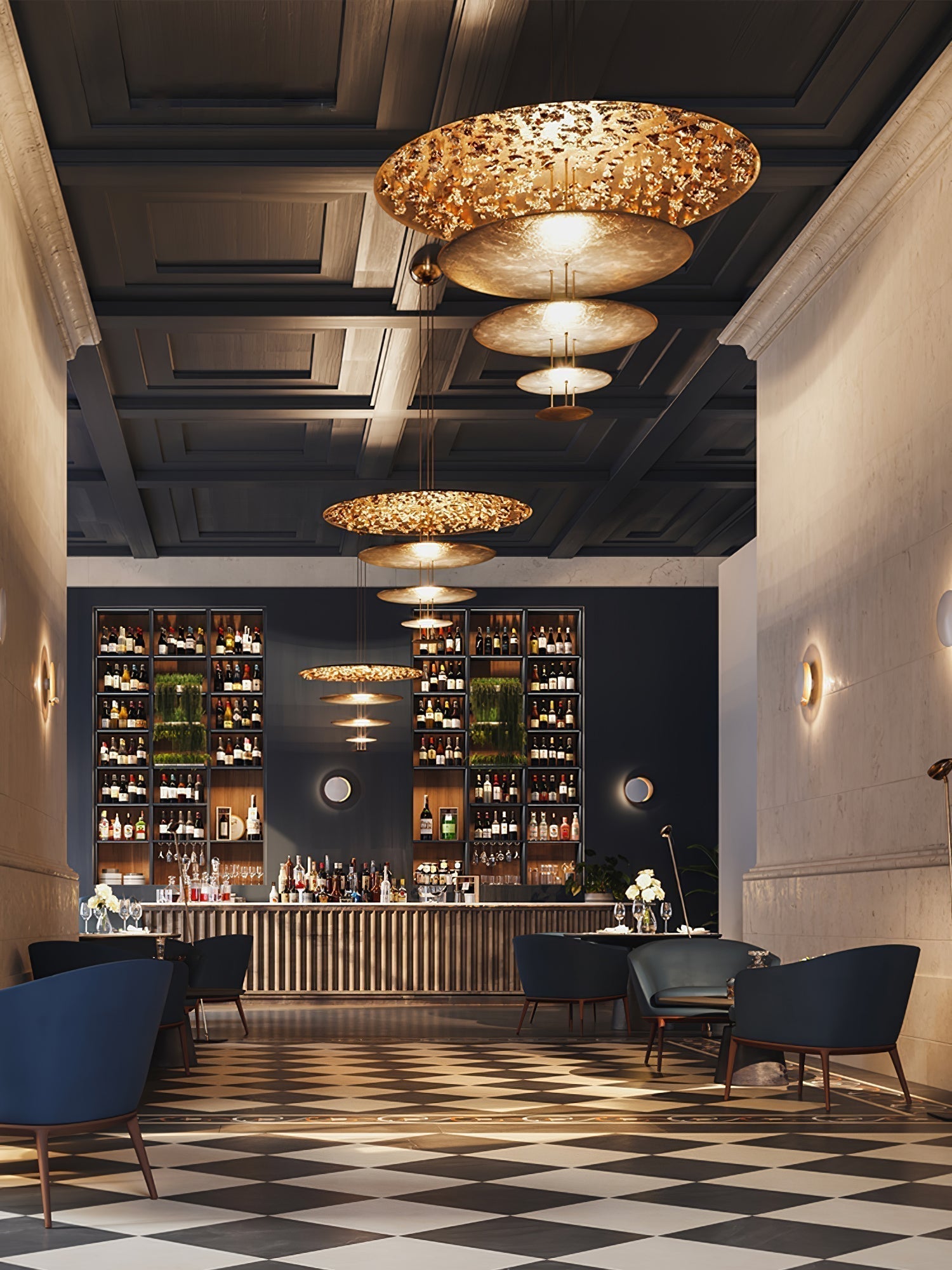 Zathaara Suspension Feuilles d’Or Étagées - Neutralighting