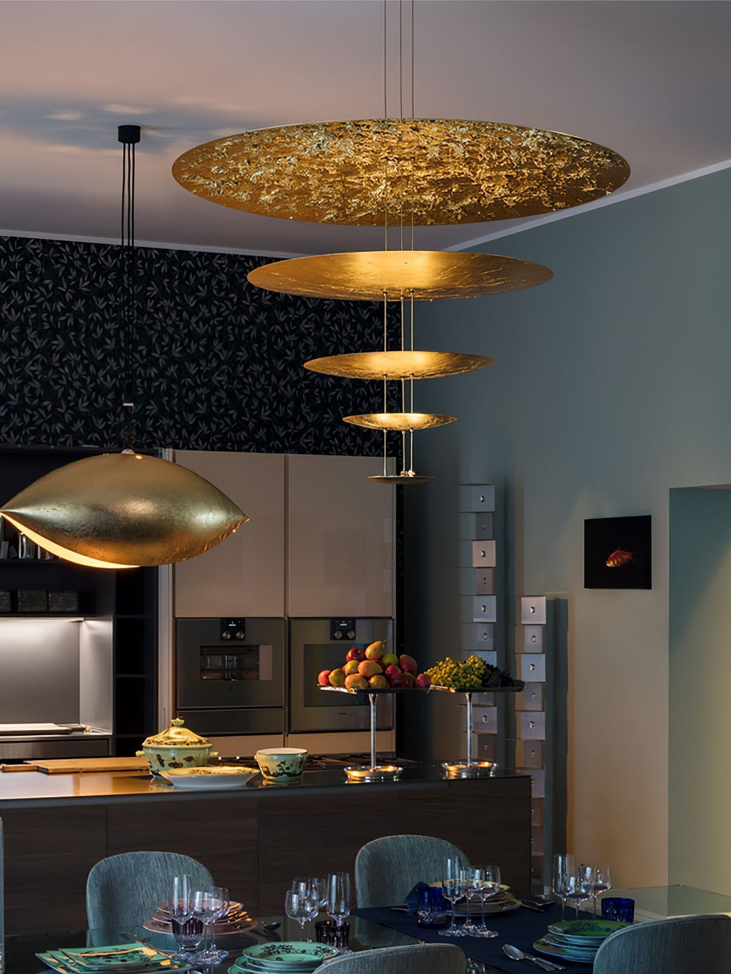 Zathaara Suspension Feuilles d’Or Étagées - Neutralighting