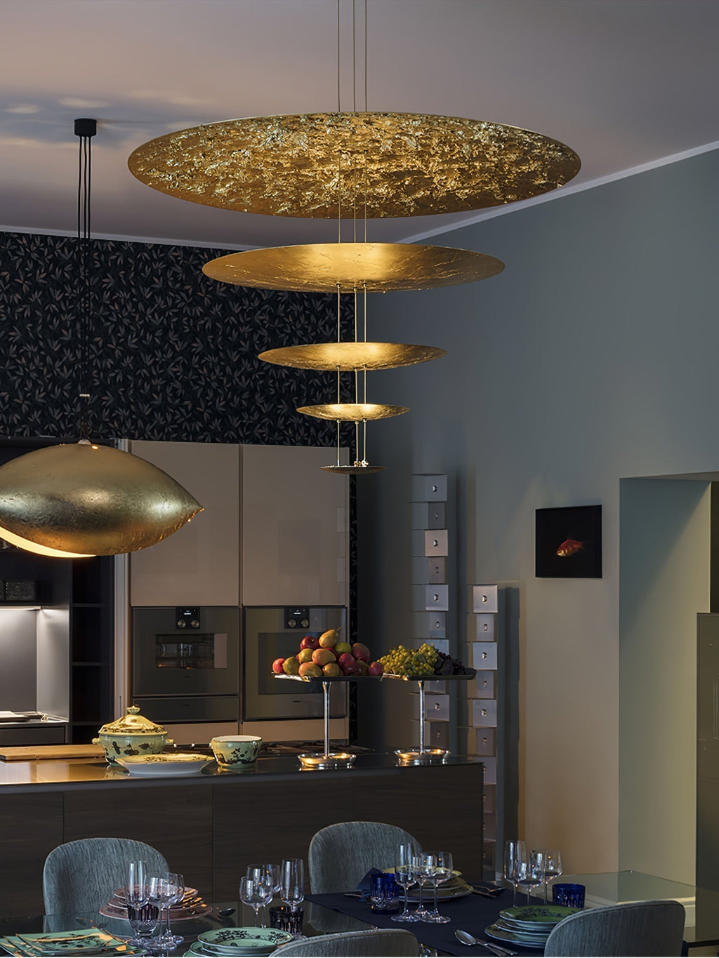 Zathaara Suspension Feuilles d’Or Étagées - Neutralighting