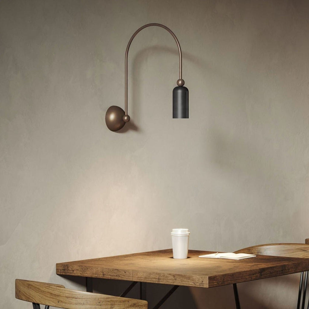Vortigaud Courbe Bronze Noir Applique Lumière - Neutralighting