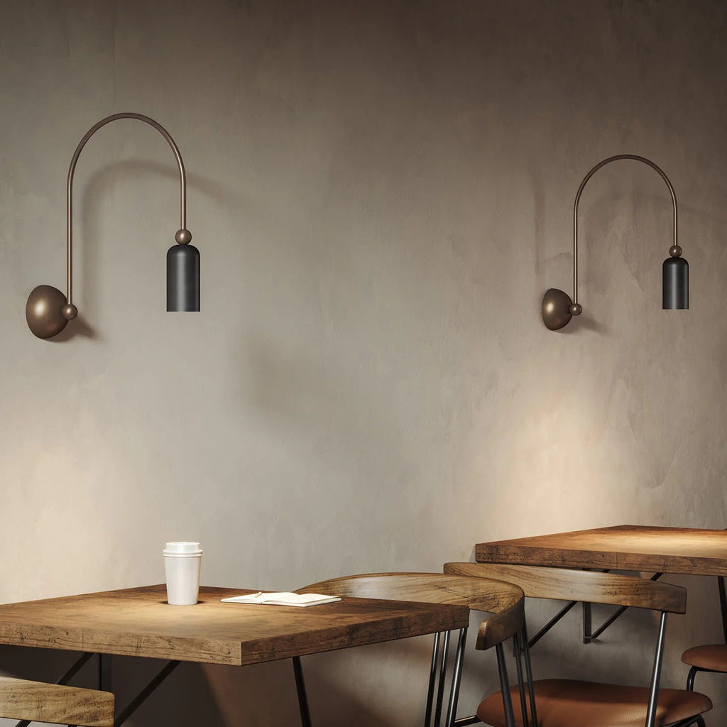 Vortigaud Courbe Bronze Noir Applique Lumière - Neutralighting