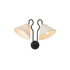 Walter Applique Murale Double avec Abat-Jours Coniques Blancs en Tissu - Neutralighting