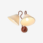 Walter Applique Murale Double avec Abat-Jours Coniques Blancs en Tissu - Neutralighting
