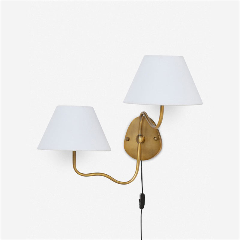 Myvele Applique Murale Laiton Tissu Élégance Vintage Plug-In - Neutralighting