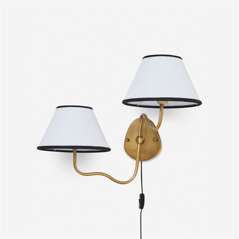 Myvele Applique Murale Laiton Tissu Élégance Vintage Plug-In - Neutralighting