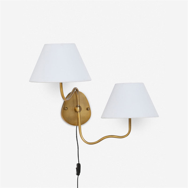 Myvele Applique Murale Laiton Tissu Élégance Vintage Plug-In - Neutralighting