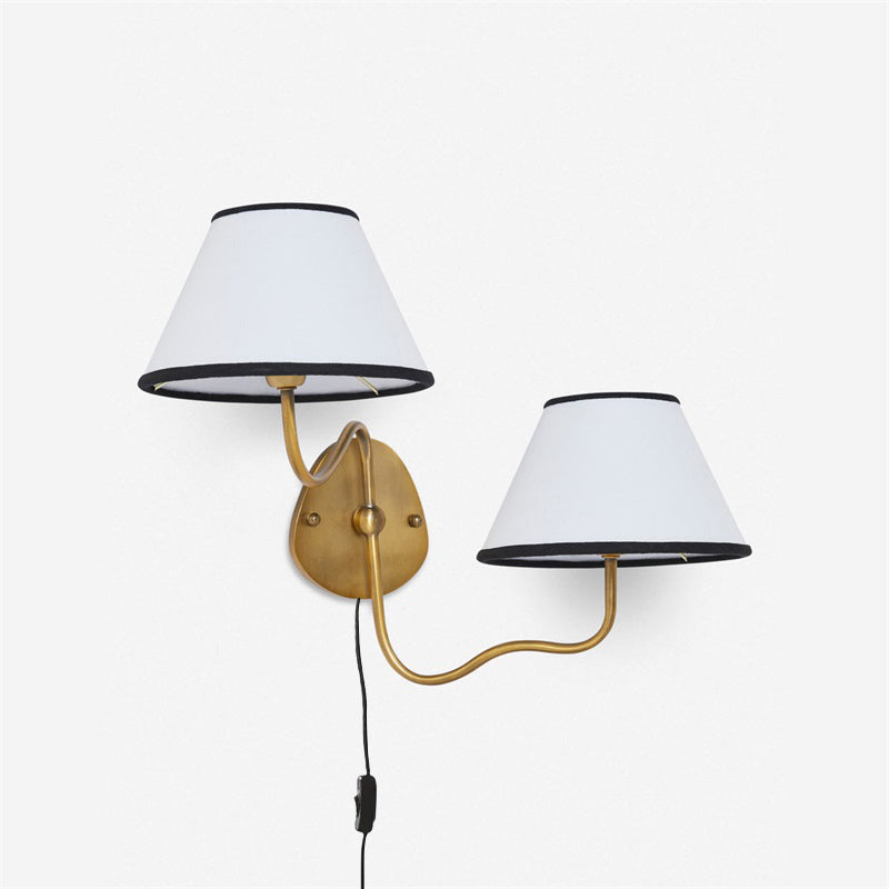 Myvele Applique Murale Laiton Tissu Élégance Vintage Plug-In - Neutralighting