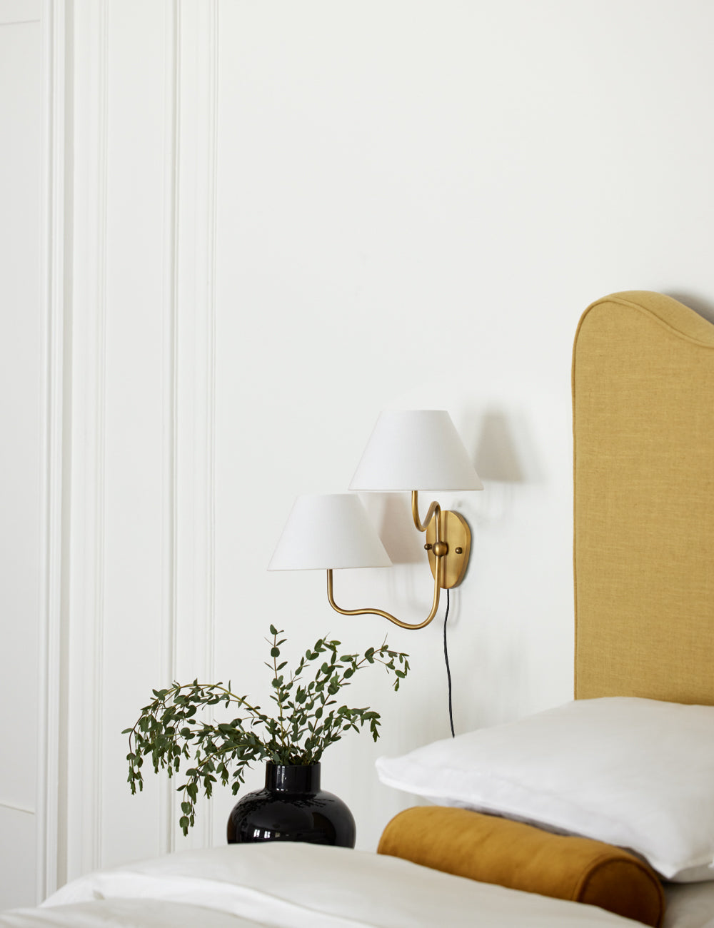 Myvele Applique Murale Laiton Tissu Élégance Vintage Plug-In - Neutralighting