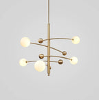 Lustra Chandelier en Laiton avec Poutre Verticale et Globe - Neutralighting