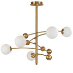 Lustra Chandelier en Laiton avec Poutre Verticale et Globe - Neutralighting