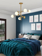 Lustra Chandelier en Laiton avec Poutre Verticale et Globe - Neutralighting