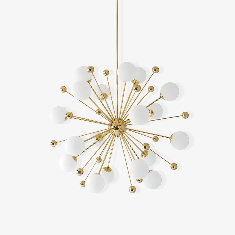 Lustra Chandelier Laiton Globe Opale - Neutralighting