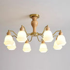 Magiro Lustre Verre Dépoli Bras en Bois - Neutralighting