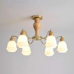 Magiro Lustre Verre Dépoli Bras en Bois - Neutralighting