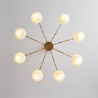 Magiro Lustre Verre Dépoli Bras en Bois - Neutralighting