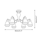 Magiro Lustre Verre Dépoli Bras en Bois - Neutralighting