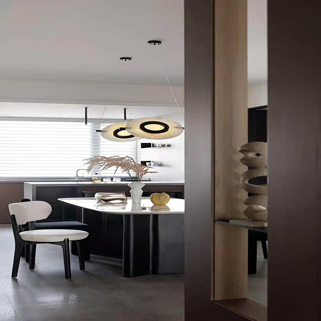 Imirila Disque Forme Verre Pendentif Lumière - Neutralighting