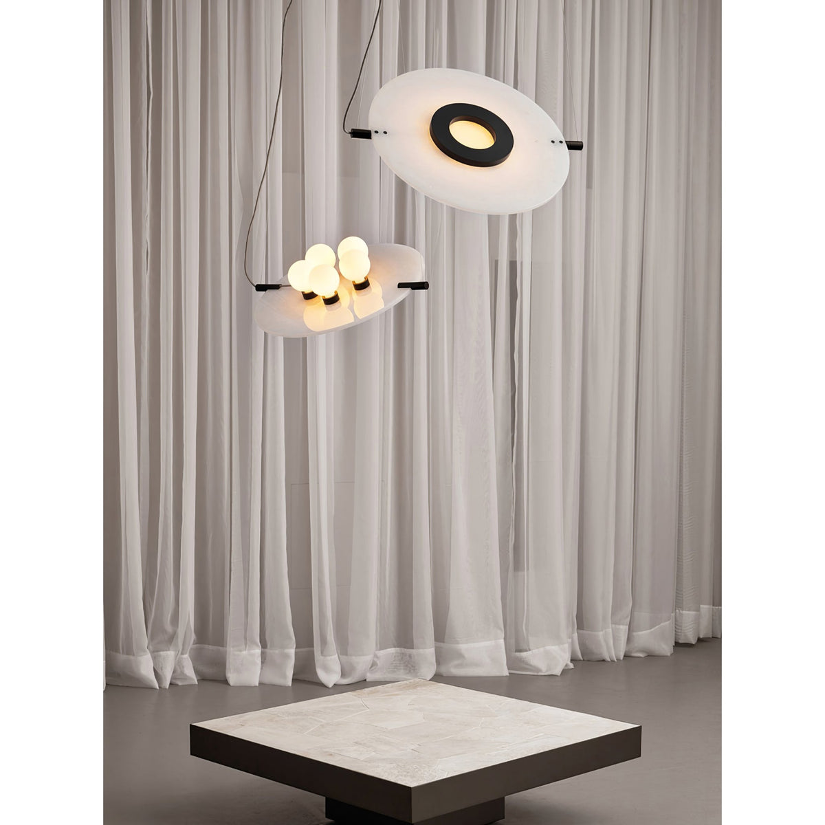 Vasila Suspension Métal Albâtre Luxe Postmoderne - Neutralighting