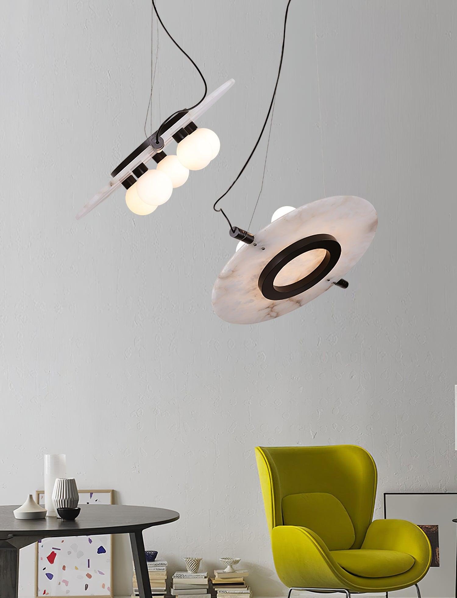 Imirila Disque Forme Verre Pendentif Lumière - Neutralighting