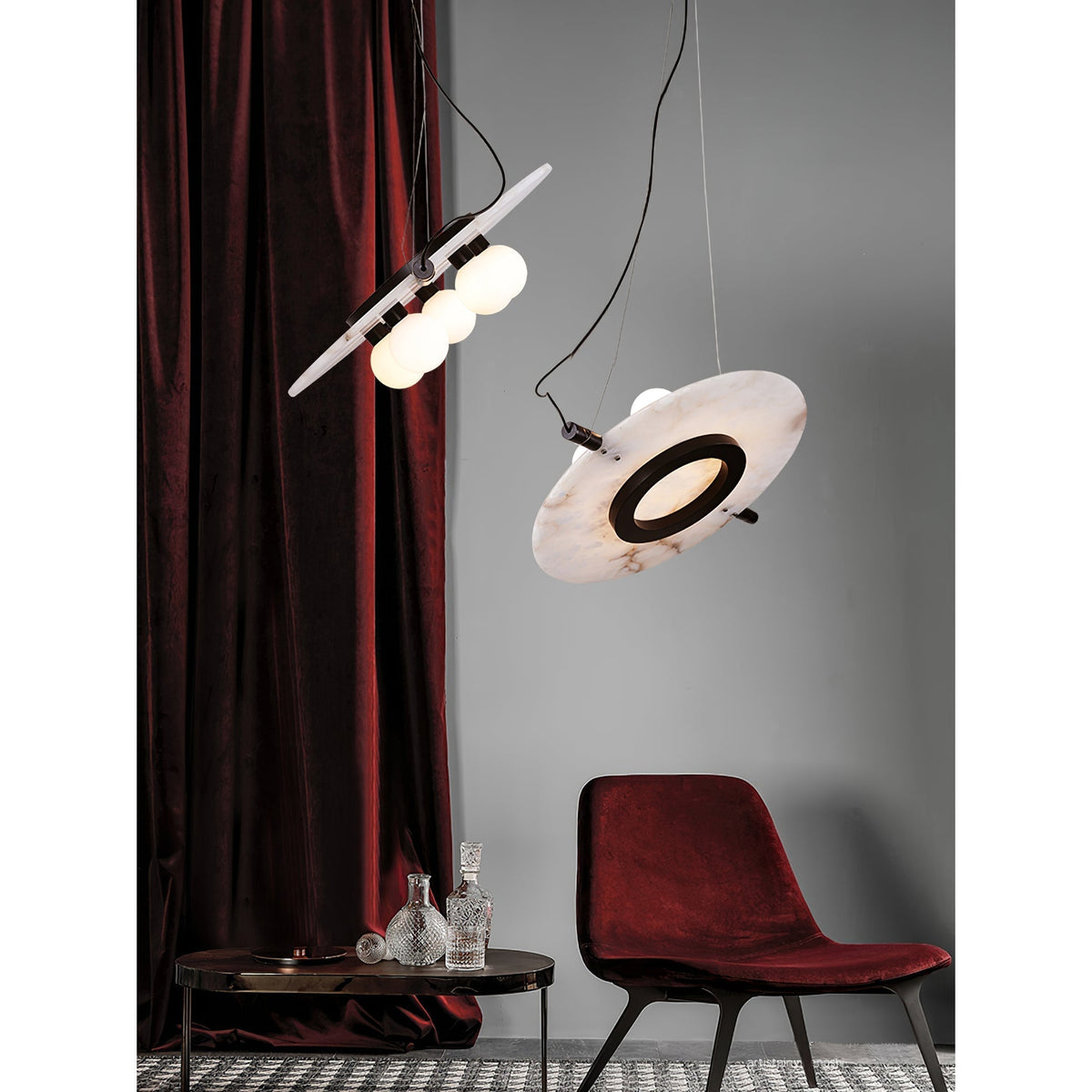 Vasila Suspension Métal Albâtre Luxe Postmoderne - Neutralighting