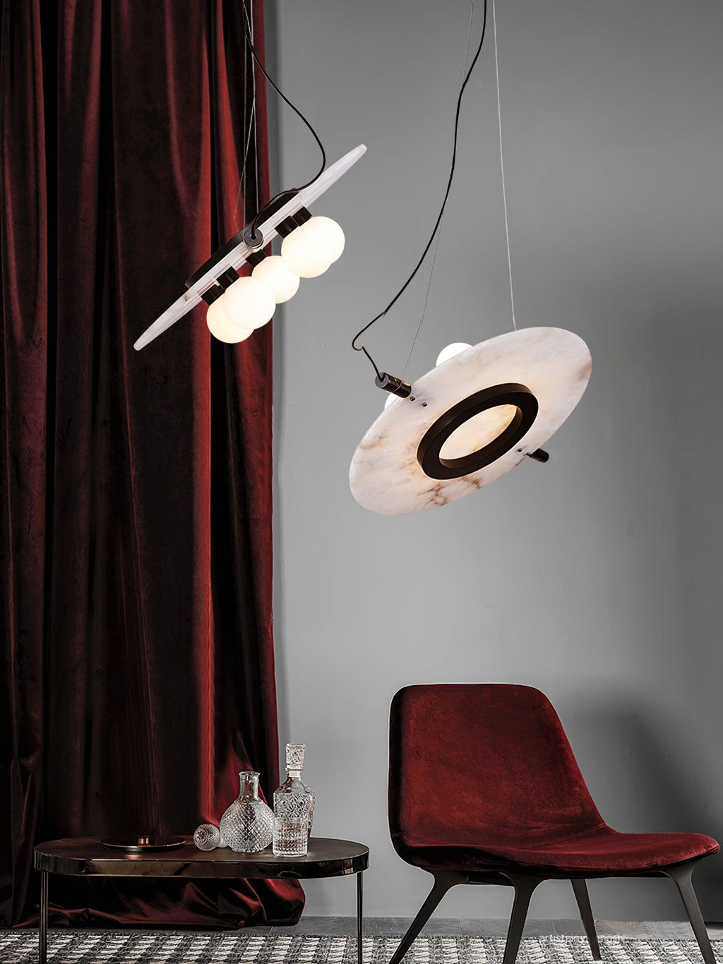 Imirila Disque Forme Verre Pendentif Lumière - Neutralighting