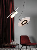 Imirila Disque Forme Verre Pendentif Lumière - Neutralighting