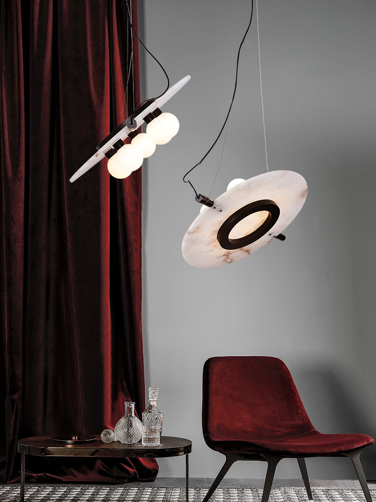 Imirila Disque Forme Verre Pendentif Lumière - Neutralighting