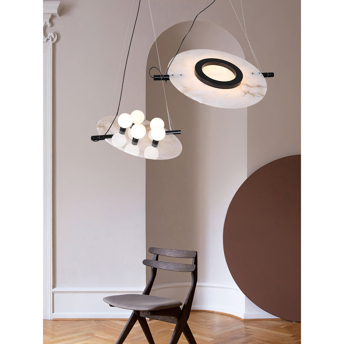 Vasila Suspension Métal Albâtre Luxe Postmoderne - Neutralighting