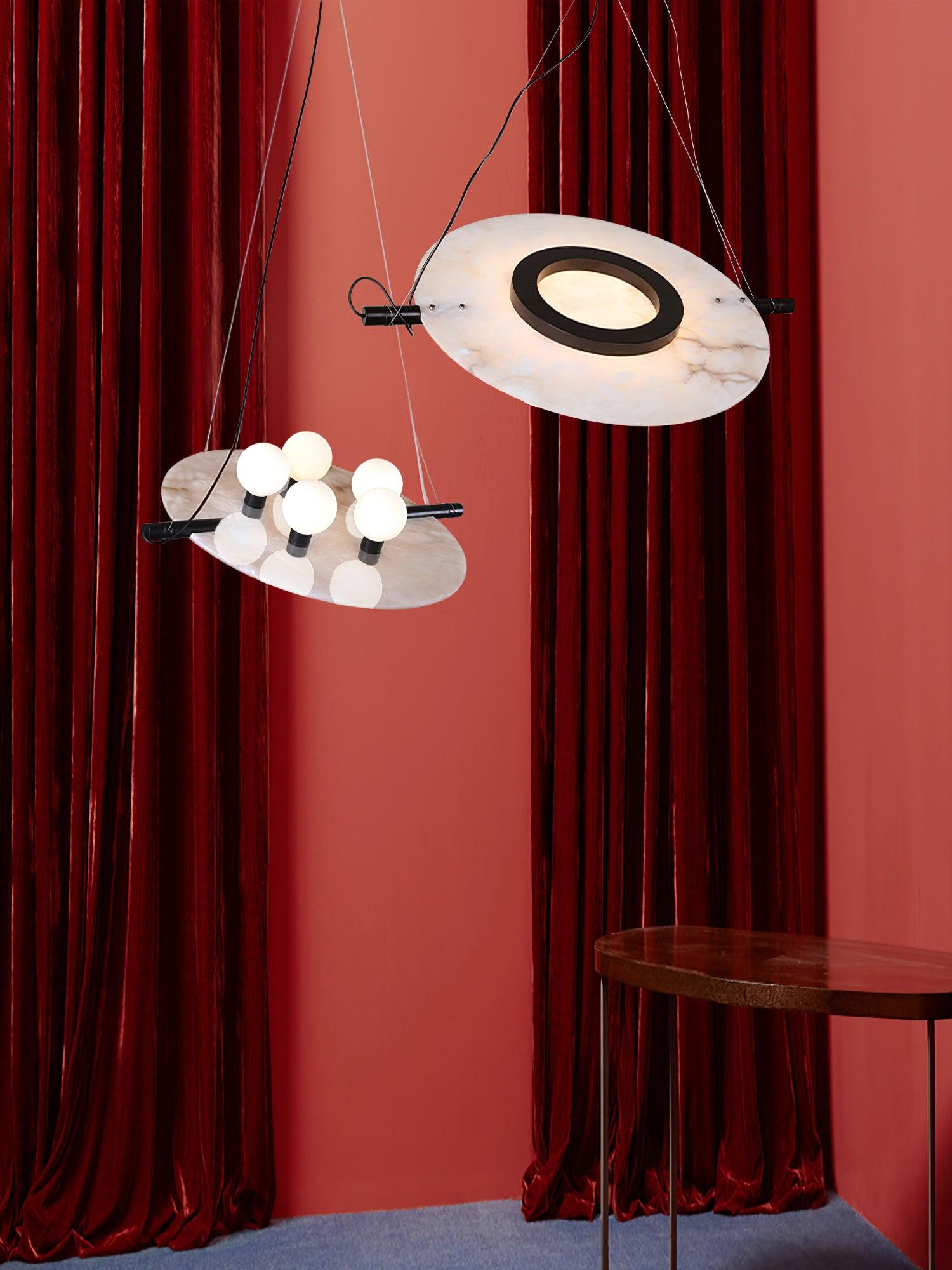 Imirila Disque Forme Verre Pendentif Lumière - Neutralighting