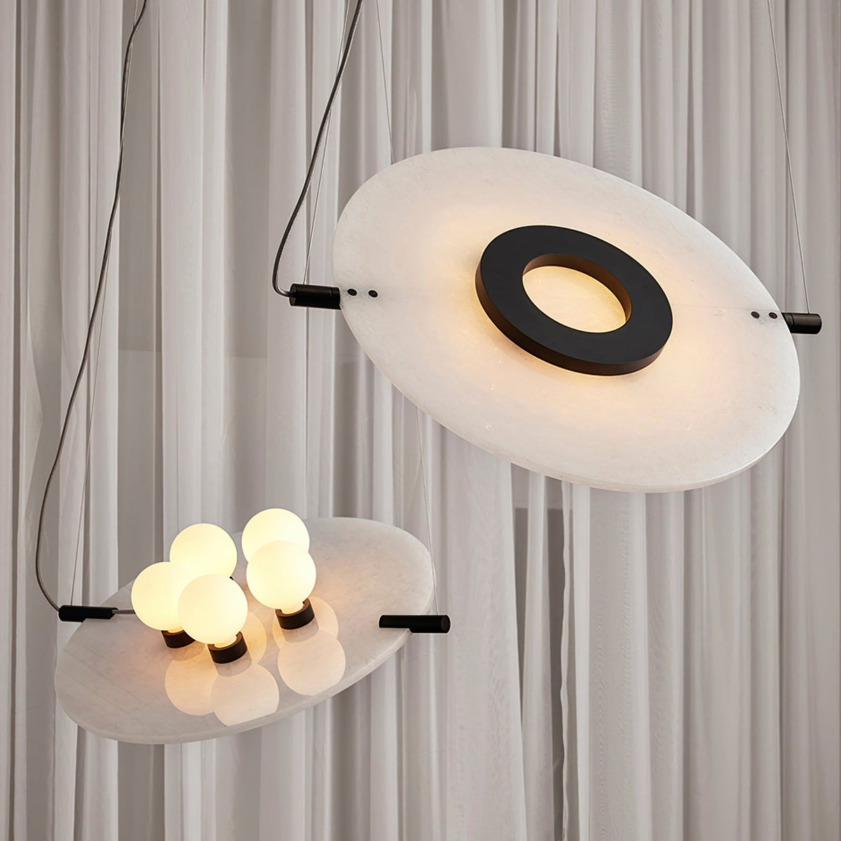 Vasila Suspension Métal Albâtre Luxe Postmoderne - Neutralighting