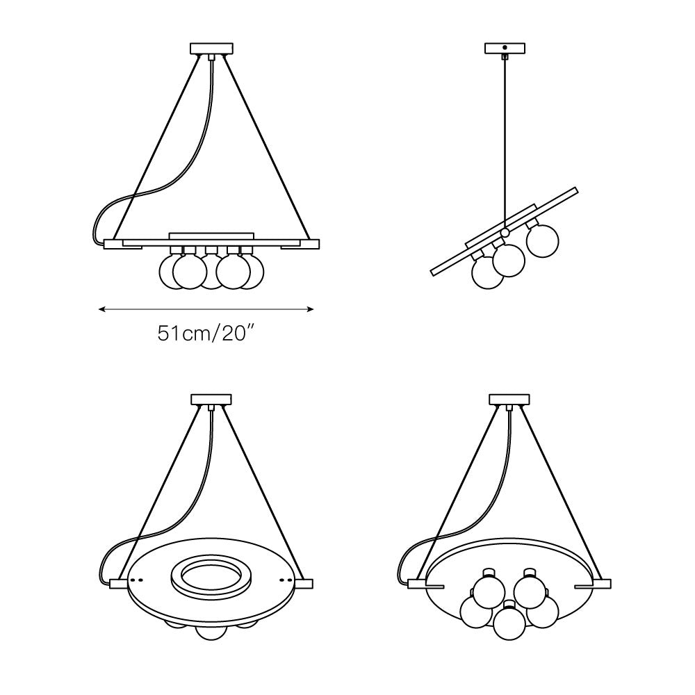 Vasila Suspension Métal Albâtre Luxe Postmoderne - Neutralighting