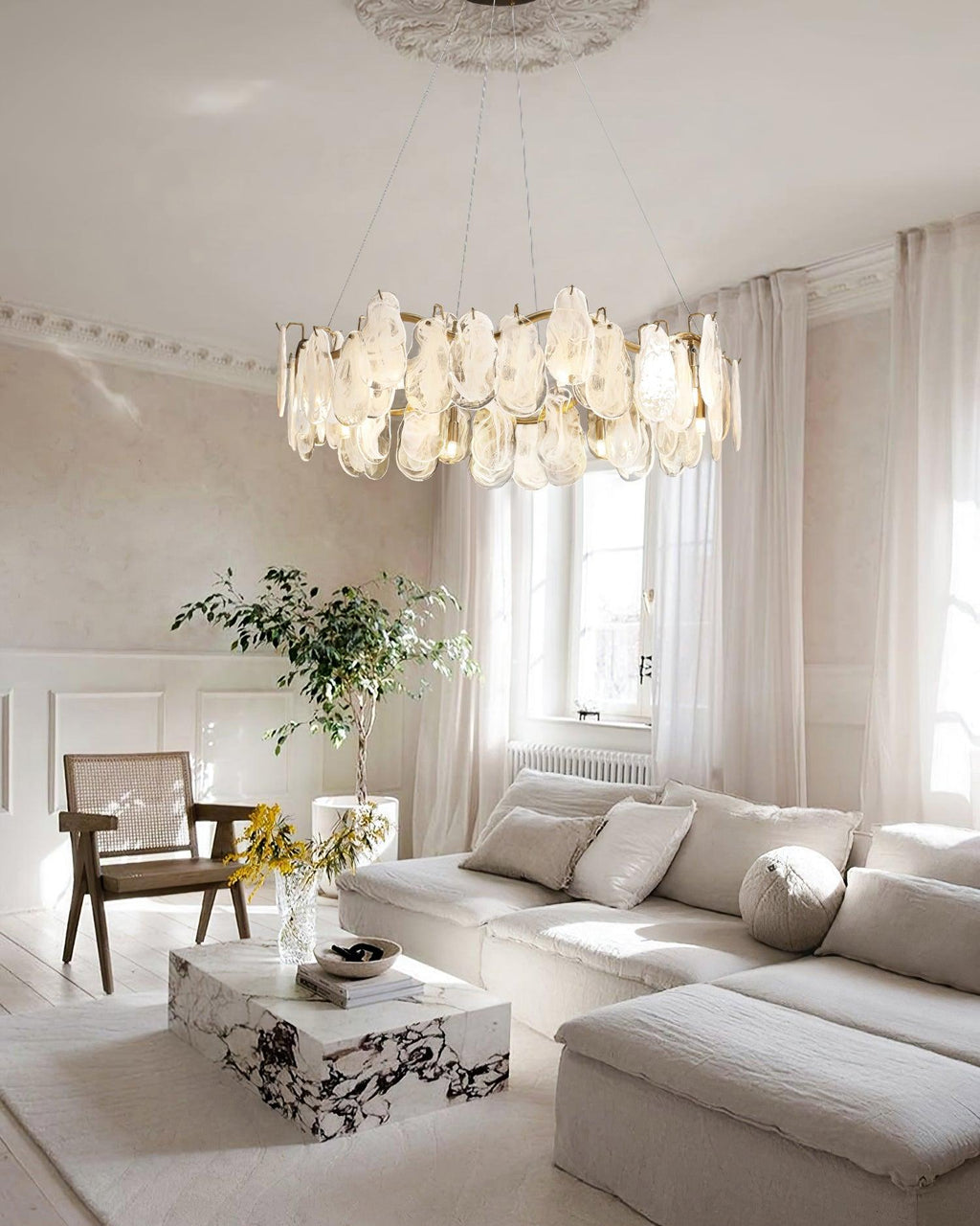 Lustra Chandelier Panneaux en Verre Nuage - Neutralighting