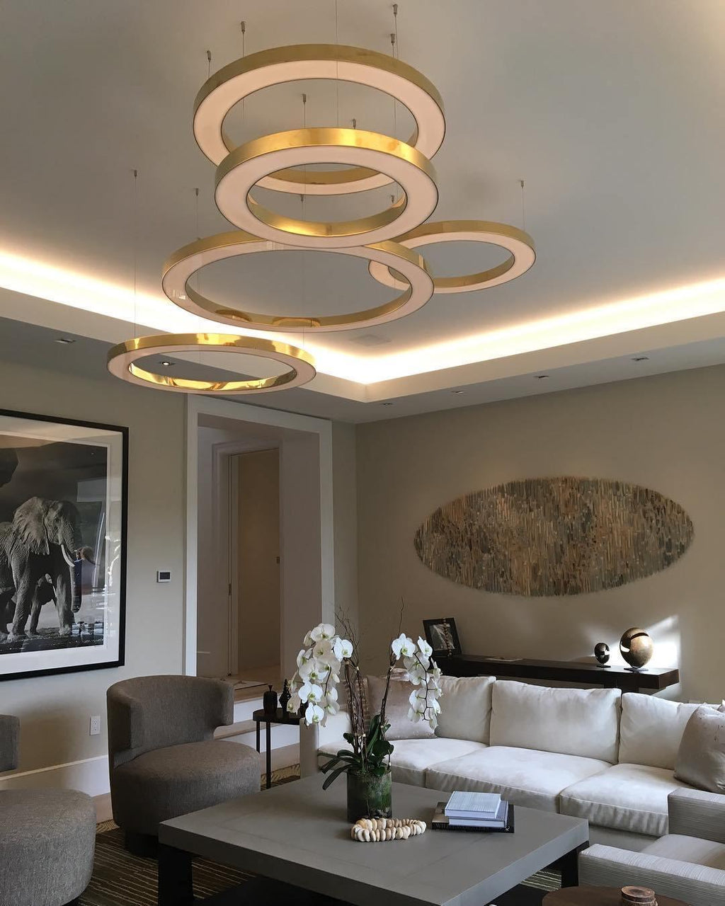 Lustra Lampe Pendante Dorée Moderne - Neutralighting