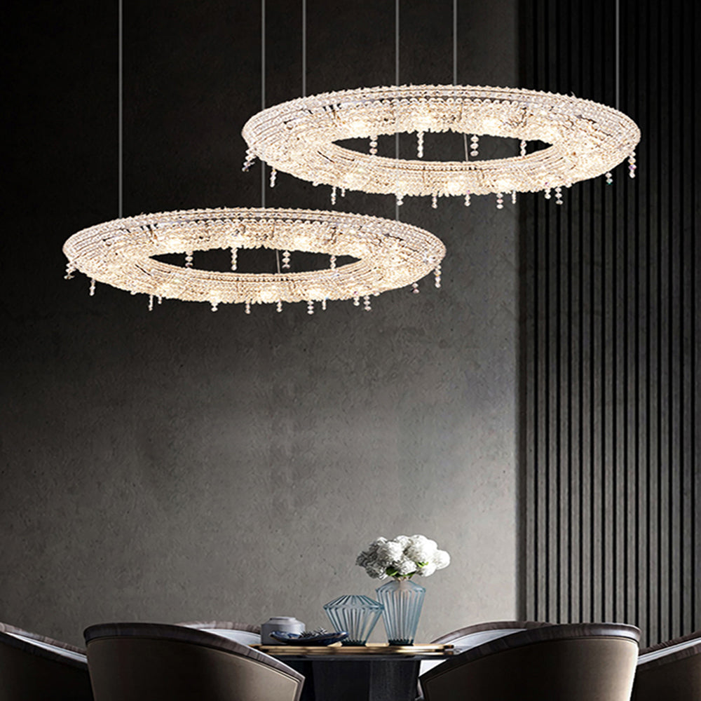 Kristy Suspension Anneau Nordique, Métal/Cristal, Doré, Chambre à Coucher/Salon - Neutralighting